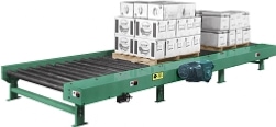 ACSI Product Model:  "251ACDA" - Heavy Duty Chain Driven Air Operated Pressure Roller Controlled Pallet Accumulating Live Roller Conveyor